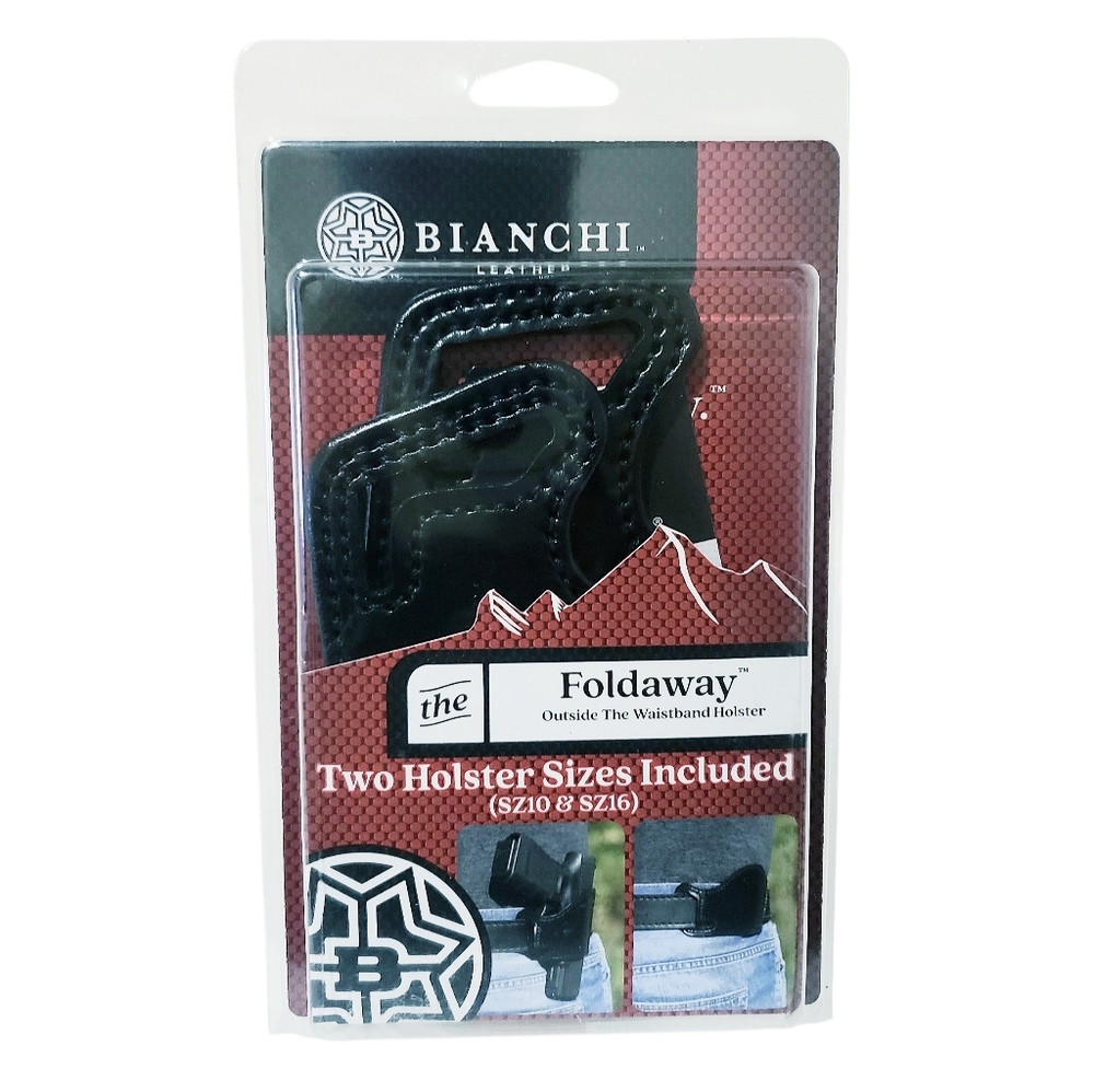Bianchi Leather Foldaway Outside Waistband Holster 2-pack Sizes 10&16 Model 101